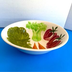 Vintage Mid-Century Ironstone Serving Bowl Hand Painted Oven and Craze Proof